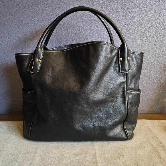Dooney & Bourke Black Pebbled Leather Tote Bag - Picture 3 of 4